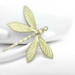 Patina Dragonfly Pendant, Dragonfly Charm, Hand Patina Pendant