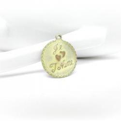 Brass Charm, French Charm, Patina Charm, Je T'aime Charm