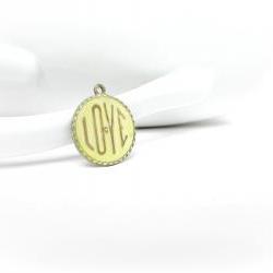 Brass Charm, Love Charm, Patina Charm